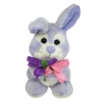 Vintage 1987 Applause Purple Lolly Bunny Rabbit Flower Stuffed Animal Plush Toy - £28.93 GBP