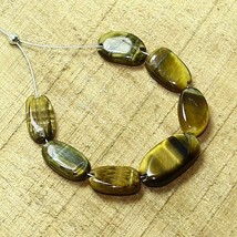 7pcs Natural Tiger&#39;s Eye Beads Loose Gemstone Size 11x6mm To 15x8mm 15.60cts - £3.31 GBP