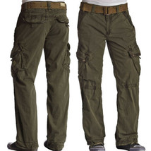 Jetlag Ricardo Military Flap Pockets Belt Inc Mens Long Cargo Pants Green 31-36 - £99.42 GBP
