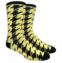Yellow and Black Houndstooth Dress Socks (Adult Large) - £5.50 GBP