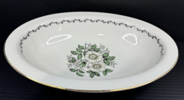 Heinrich H&amp;C Bowl Vegetable Pale Yellow Flowers 10&quot; Oval With Gold Trim 16381 - $24.74