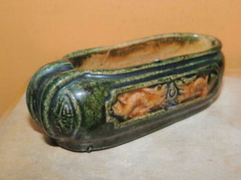 Chinese Mud Shoe 4&quot; Green overglaze dragon pearl Mudman Vintage / Antiqu... - $55.43 CAD