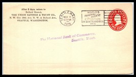 1915 Washington Cover (Front Only) The Union Savings &amp; Trust Co, Seattle P14 - £0.78 GBP