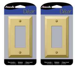 Rocker Wallplate 1-Gang Steel, Polished Brass - Amerelle #163RBR Century... - $2.78 CAD