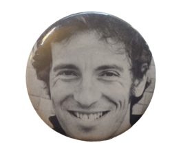 Bruce Springsteen Badge Pinback BIG Button Original Vintage Pop Rock Music Close - £13.57 GBP