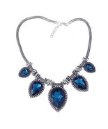 BeYOUtiful Crystal And Antique Silver Style Statement Necklace - £27.02 GBP