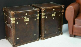 Bespoke Handmade Leather Occasional Side Table Trunks Great Item - $813.20