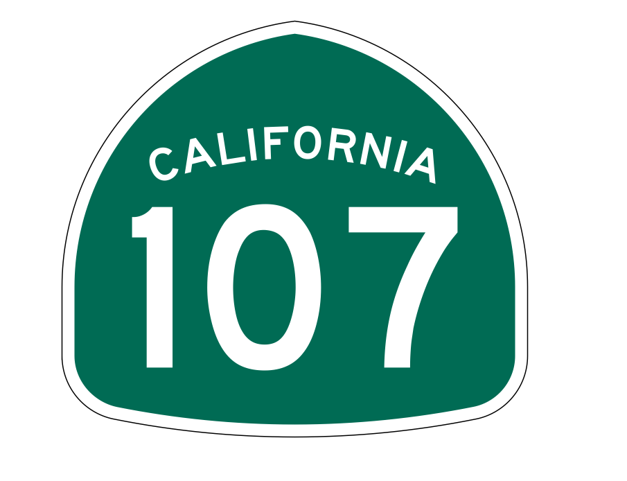 California State Route 107 Sticker Decal R1184 Highway Sign - £1.15 GBP - £7.55 GBP