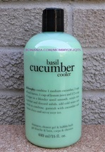 Philosophy Basil Cucumber Cooler 3 in 1 Shampoo Shower Gel Bubble Bath 16 Oz - £23.98 GBP
