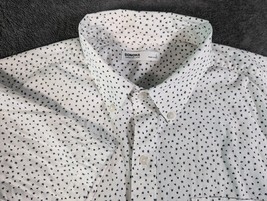 Sonoma Mens Button Up short sleeve shirt white starburst design Size L - £7.21 GBP