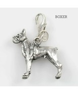 Boxer Dog Charm 3-d Solid Sterling Silver - $47.52
