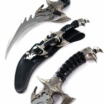 Ace Martial Arts Supply Draco Twin Fantasy Dagger Set, Silver - $9.88