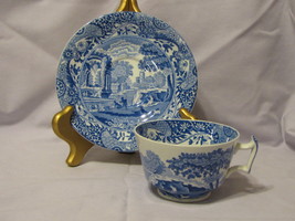 Copeland Spode&#39;s Blue Italian Footed Cup and Saucer England - £11.80 GBP