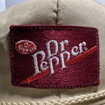 Dr Pepper Vintage Twill Cap Tan With Patch And Leather Adj Strap Preowned Golf - $59.39