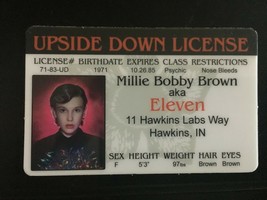 Stranger Things Eleven Millie Bobby Brown Upside Down Drivers License ID... - £7.12 GBP