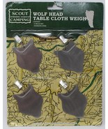 Boy Cub Scout Wolf Head Table Cloth Weights Stainless Steal 4 Pack New - £8.80 GBP