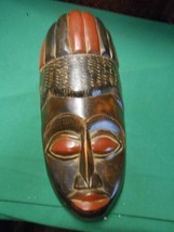 African Tribal Wood Wall Mask Plaque-Handcrafted In Ghana - £18.13 GBP