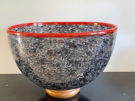 Mid Century Luciano Vistosi Signed Multicolor Murano Neverrino Bowl Centerpiece - £1,956.82 GBP