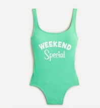 New J Crew Edie Parker Weekend Special Graphic Light Green Swimsuit Sz 4 - £34.99 GBP