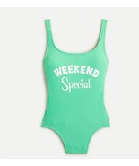 New J Crew Edie Parker Weekend Special Graphic Light Green Swimsuit Sz 4 - £35.02 GBP
