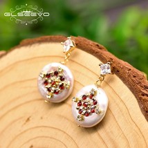 GLSEEVO Circle Baroque  Drop Earrings For Women Girl Wedding Engagement Gift Han - £18.17 GBP
