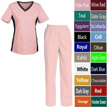 Women&#39;s Scrub Set Medical Nursing Uniform Set Top and Pants - £31.08 GBP