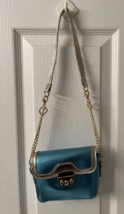 Little Girl Small Purse Metallic Blue Teal  5.5 x 2.3 x 4.5 inches NEW - £14.18 GBP