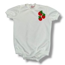 Vintage Italian Piccolino Baby Sweater Bodysuit White Embroidered Strawb... - £15.67 GBP