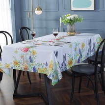 Easter Tablecloth Wrinkle Free and Stain Resistant Rectangle Fabric Table Cover  - £31.82 GBP