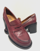 MIZ MOOZ LEATHER SLIP ON HEELED LOAFER BURGUNDY  37EU / 7US NEW # X-22 - €80,88 EUR