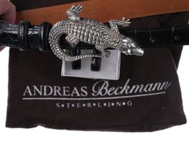 Andreas Beckmann Sterling Alligator Belt buckle on size 26 Alligator belt - £370.04 GBP