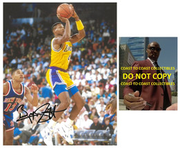 Byron Scott signed Los Angeles Lakers basketball 8x10 photo Proof COA autograph. - $74.24