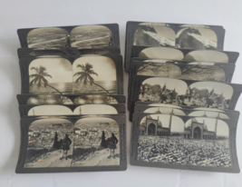 Stereo view Card Lot of 22 Mixed of Buildings/Landscapes w/ descriptions on back - £39.10 GBP