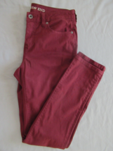 Lands&#39; End jeans pants mid-rise slim Size 6 burgundy red inseam 30&quot; - $14.65
