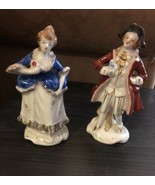 Vintage Victorian Man &amp; Woman Figurine Set 4.5&quot; Porcelain made in Occupi... - $15.99