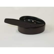 Mens VALENTINI Textured Leather Belt Classic Pin Buckle Reversible sw68 Black image 9