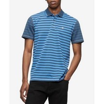 Calvin Klein Mens Striped Monogram Polo Shirt, Size Large - $41.58