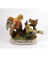 Beautiful Yellow Canary Bird Family Figurine Porcelain 8.25&quot; T Baby Bird... - £15.65 GBP