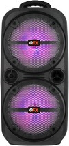 Qfx Pbx-8008Sm Tws Bluetooth 8” Woofers Rechargeable Portable Speakers, Black - £56.79 GBP