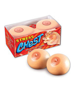 STRESS CHEST WIGGLY JIGGLY SQUEEZE YOUR STRESS RELIEF GAG GIFT NOVELTY ITEM - £18.87 GBP
