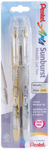 Pentel Sunburst Metallic Gel Pen .8mm 2/Pkg-Gold &amp; Silver - £12.00 GBP