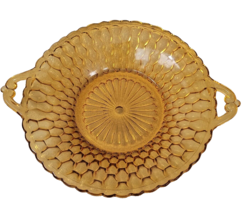 Vintage Indiana Glass 2 Handled Relish Dish Amber Honeycomb Pattern Gold... - £17.76 GBP