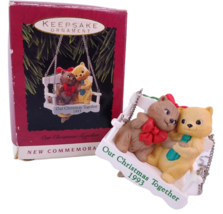 Vtg Hallmark Keepsake Ornament 1993  Our Christmas Together  Kittens Porch Swing - £3.80 GBP