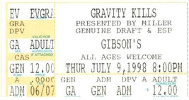 Gravity Kills Ticket Stub July 9 1998 Phoenix Arizona - £19.41 GBP