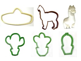 Llama Party Birthday Baby Shower Celebration Set Of 6 Cookie Cutters USA PR1310 - £9.58 GBP