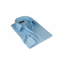 Men Mondego 100% Soft Cotton Dress Classic shirt Long Sleeves sn400 Solid Blue image 6