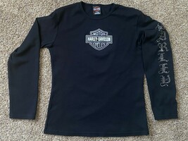 Harley Davidson Women’s Black L/S Shirt - Bedazzled Sleeve - Size 2XL - $14.99