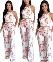 Full-Frame Floral Tight-Fitting Sling Top Suit Trousers - £38.27 GBP