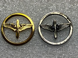 CIRCA1947-1952, U.S.A.F. TRANISTIONAL ENLISTED U.S. COLLAR DISCS, SILVER... - $21.02 CAD