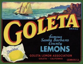 Goleta 1940&#39;s Original Vintage Lemon Crate Label Mint Condition Santa Barbara CA - £9.95 GBP